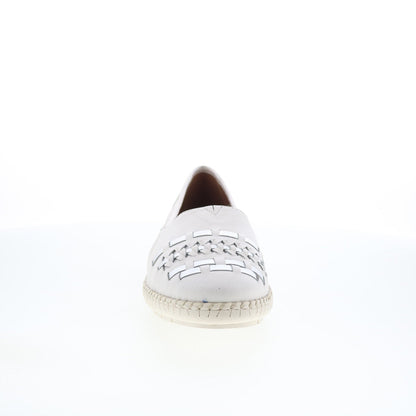 Trotters Rory T2209-102 Womens White Leather Slip On Loafer Flats Shoes