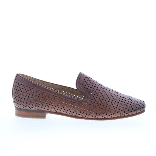 Trotters Ginger T2219-215 Womens Brown Leather Slip On Loafer Flats Shoes