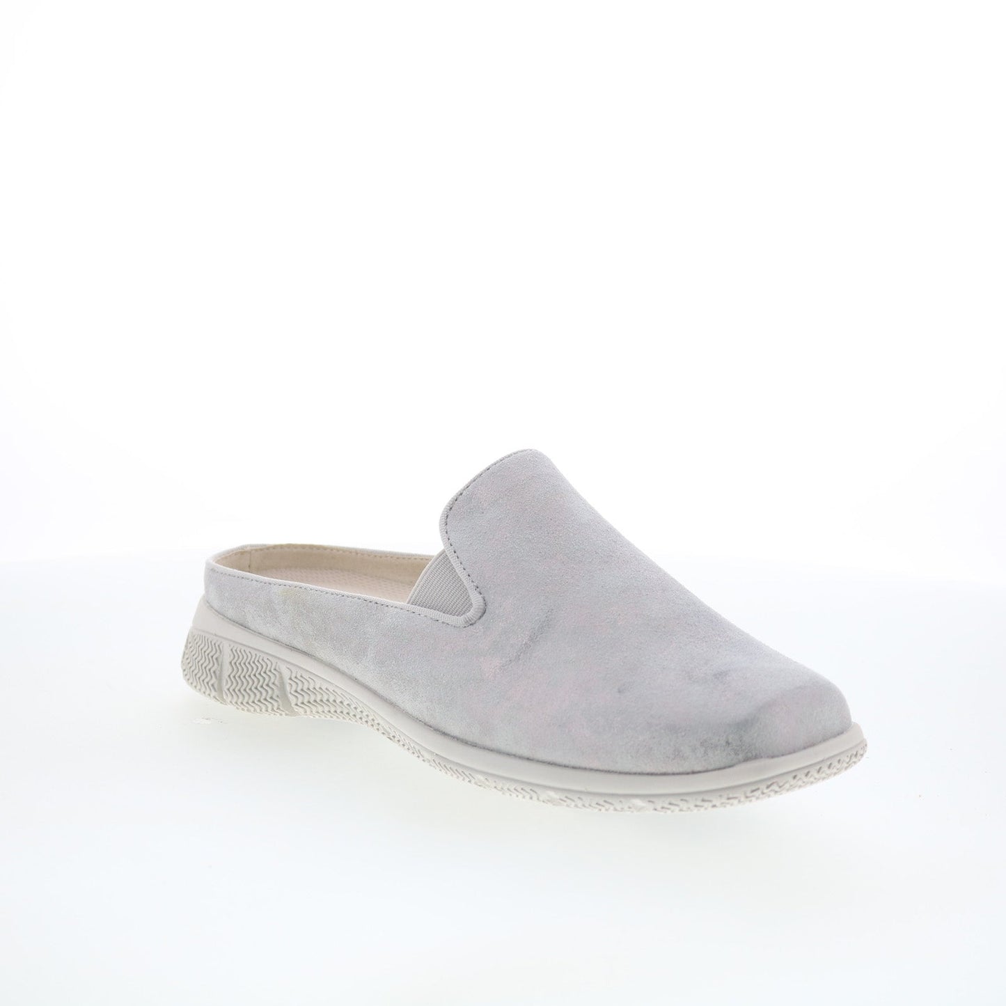 Trotters Uma T2238-044 Womens Silver Leather Slip On Mule Flats Shoes