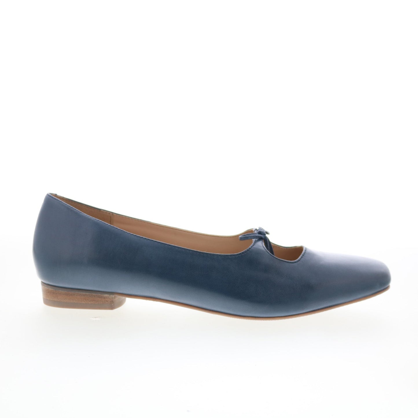 Trotters Honesty T2241-400 Womens Blue Leather Slip On Ballet Flats Shoes