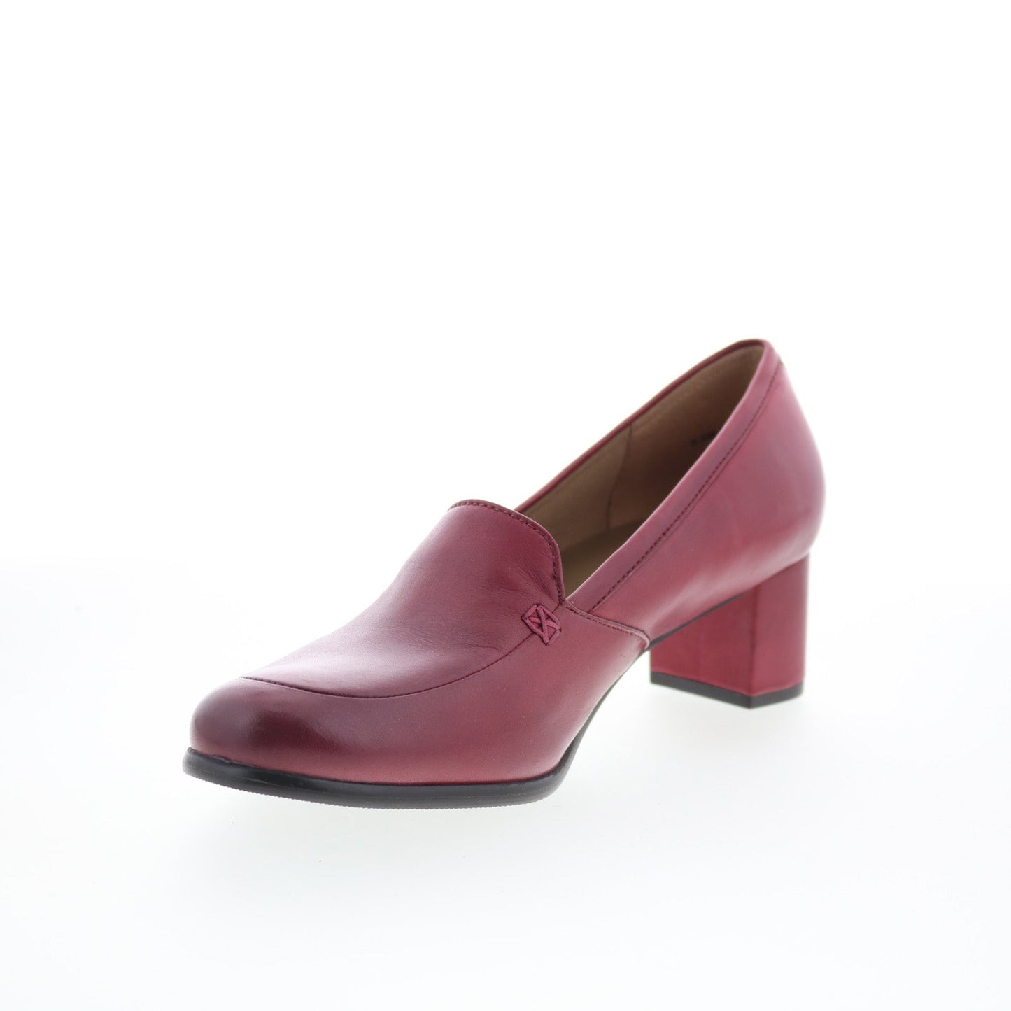 Trotters Cassidy T2352-642 Womens Red Leather Slip On Pumps Heels Shoes