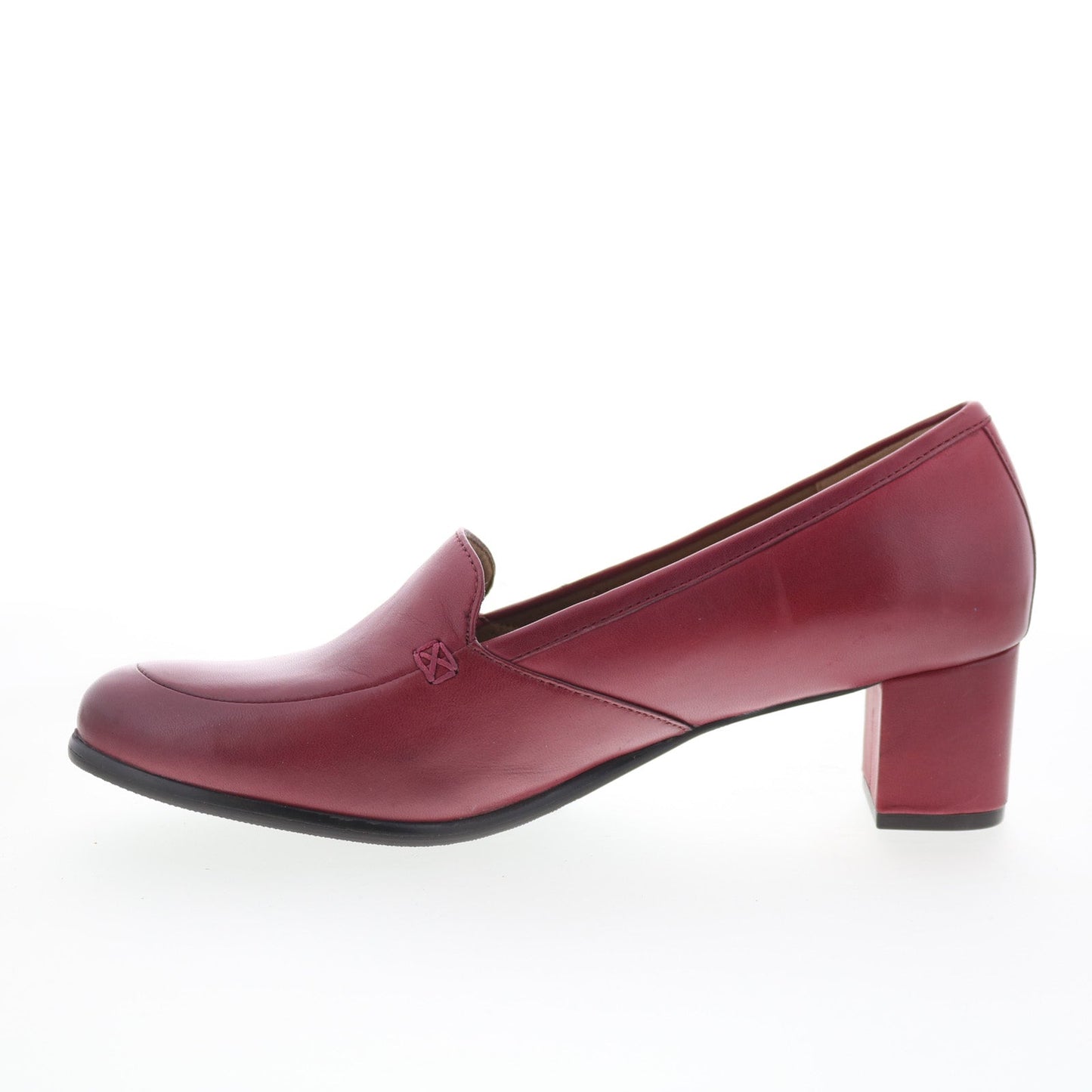 Trotters Cassidy T2352-642 Womens Red Leather Slip On Pumps Heels Shoes