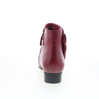 Trotters Mila T2370-642 Womens Red Leather Zipper Ankle & Booties Boots