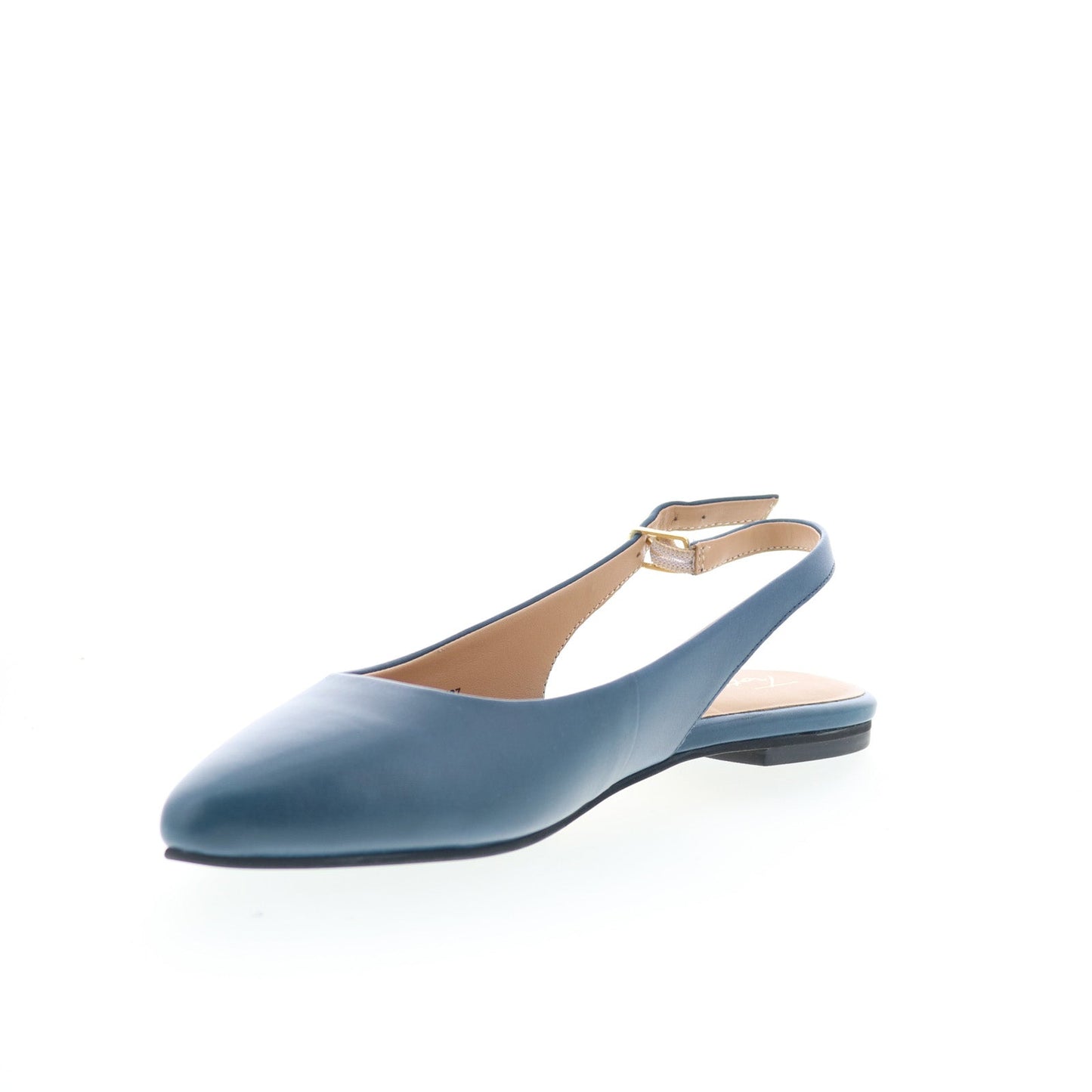 Trotters Evelyn T2403-427 Womens Blue Leather Slingback Flats Shoes