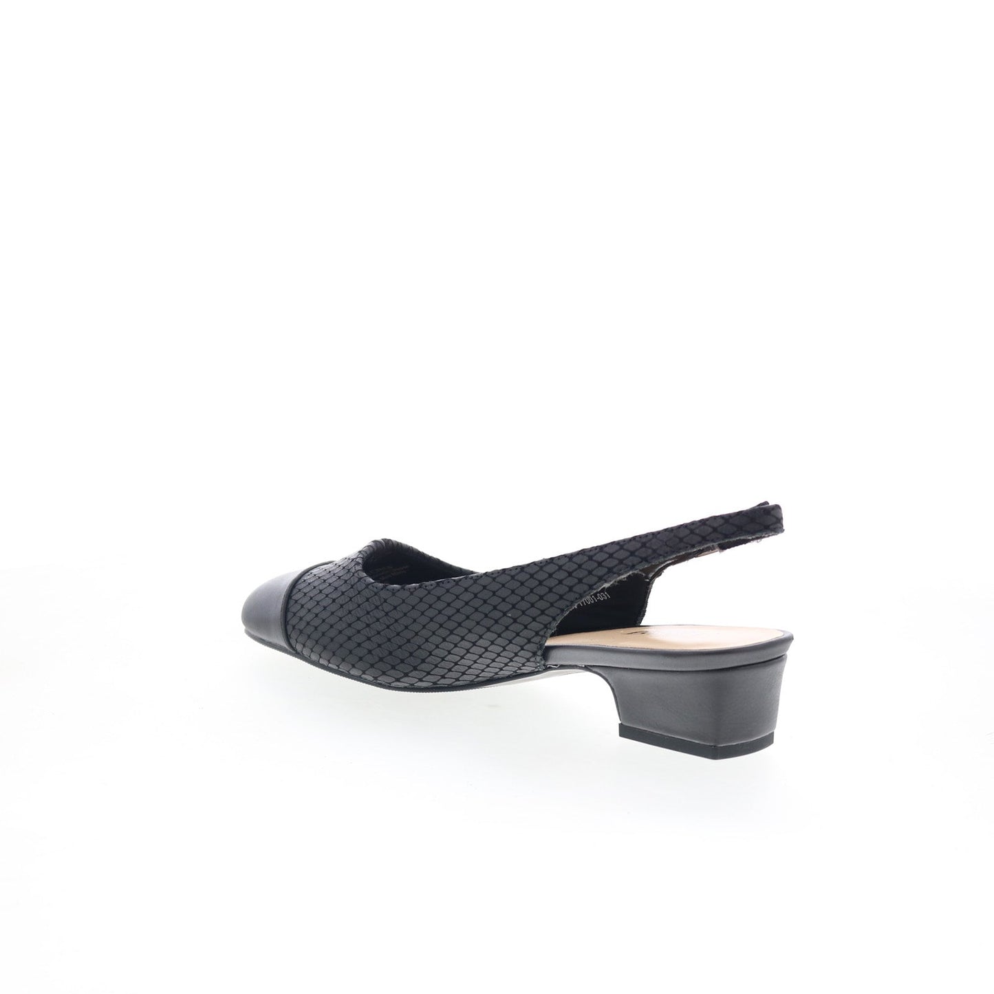 Trotters Dea T7001-031 Womens Black Narrow Leather Slingback Heels Shoes