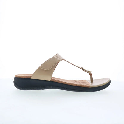 Softwalk Talara S2215-154 Womens Beige Leather Strap Thong Sandals Shoes