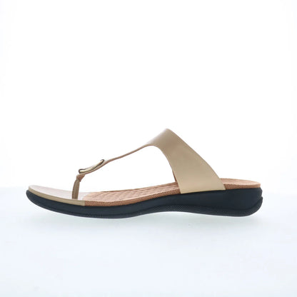Softwalk Talara S2215-154 Womens Beige Leather Strap Thong Sandals Shoes
