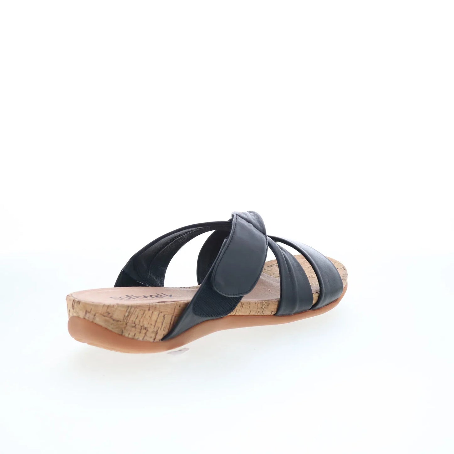 Softwalk Tallulah S2515-001 Womens Black Leather Slip On Slides Sandals Shoes