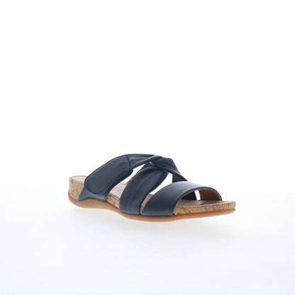 Softwalk Tallulah S2515-400 Womens Blue Leather Slip On Slides Sandals Shoes