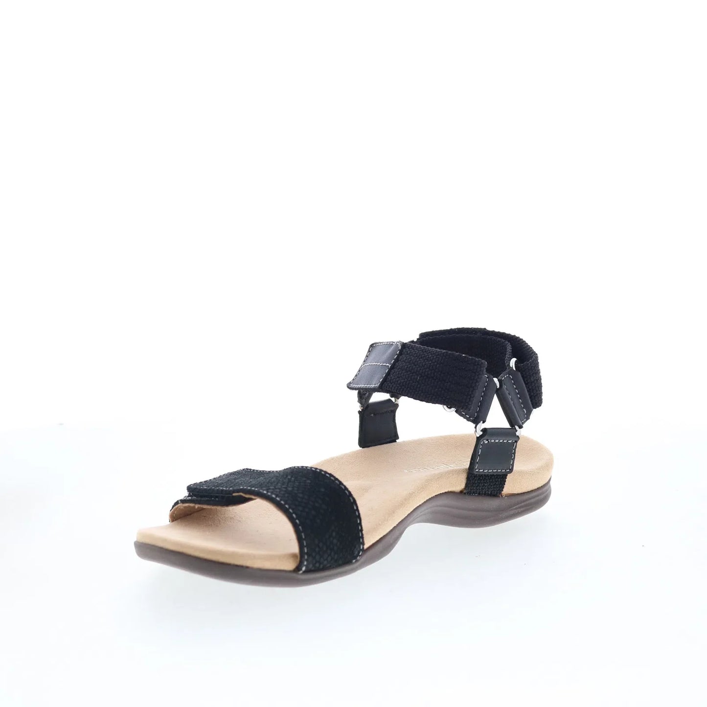 Spenco Tamara SP1071BLK Womens Black Leather Strap Strap Sandals Shoes