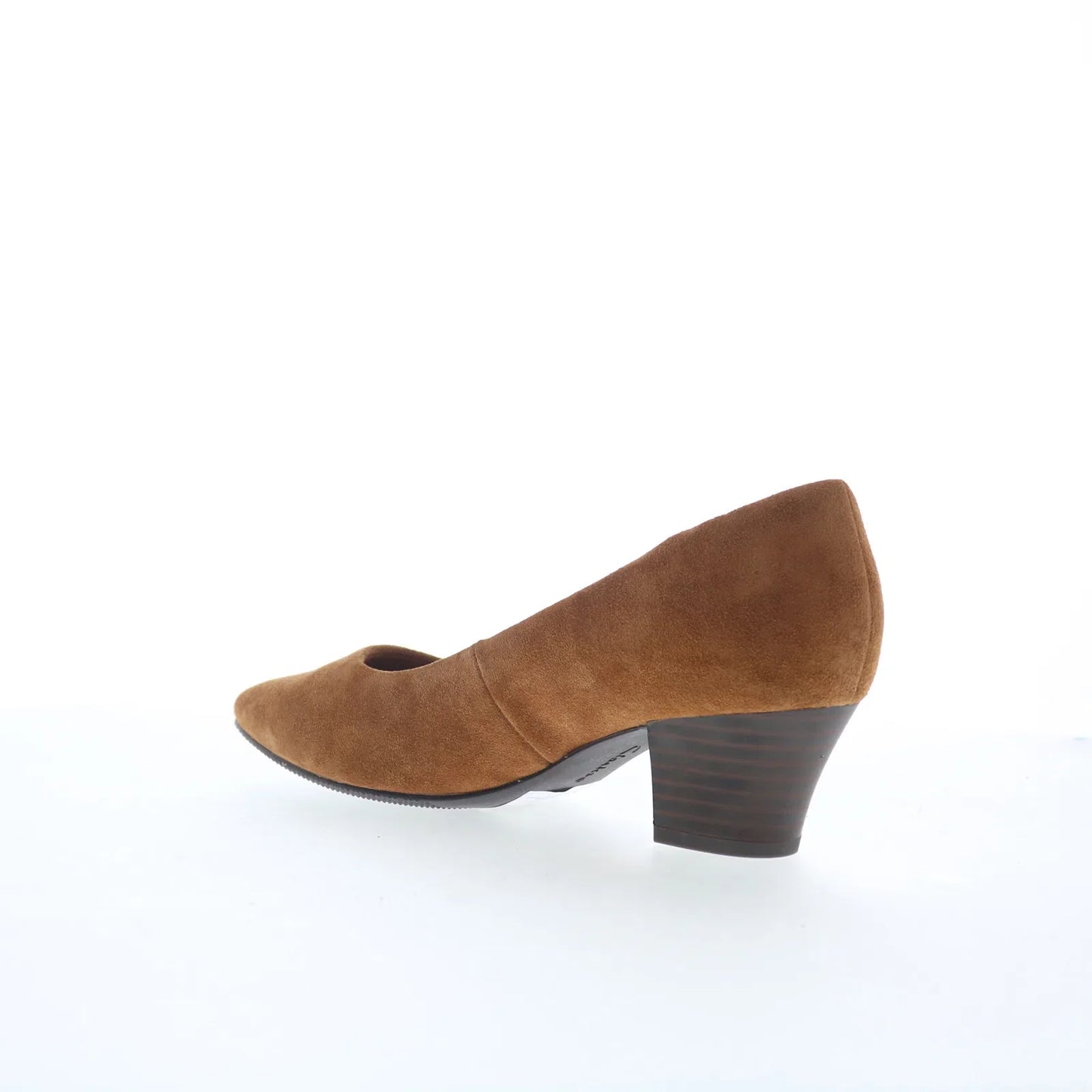 Clarks Teresa Step 26167835 Womens Brown Suede Slip On Pumps Heels Shoes