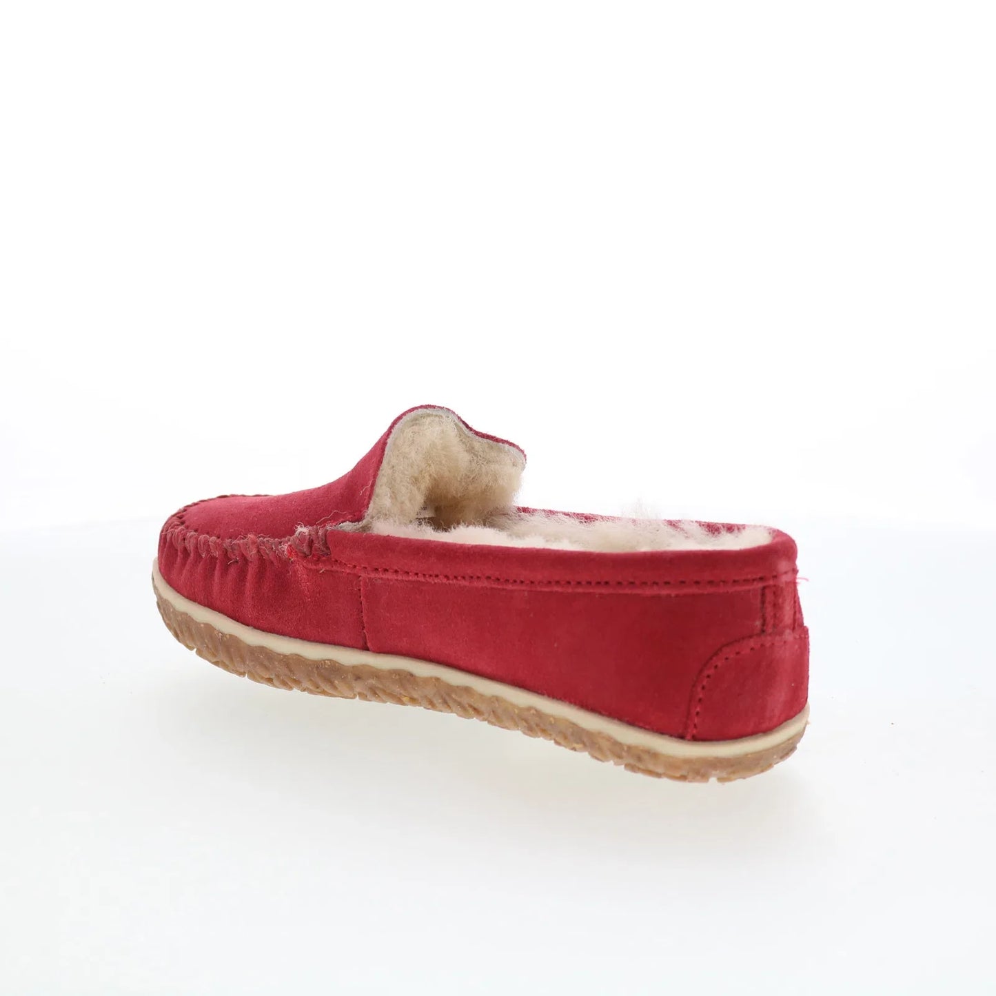 Minnetonka Terese 3306 Womens Red Suede Slip On Loafer Flats Shoes