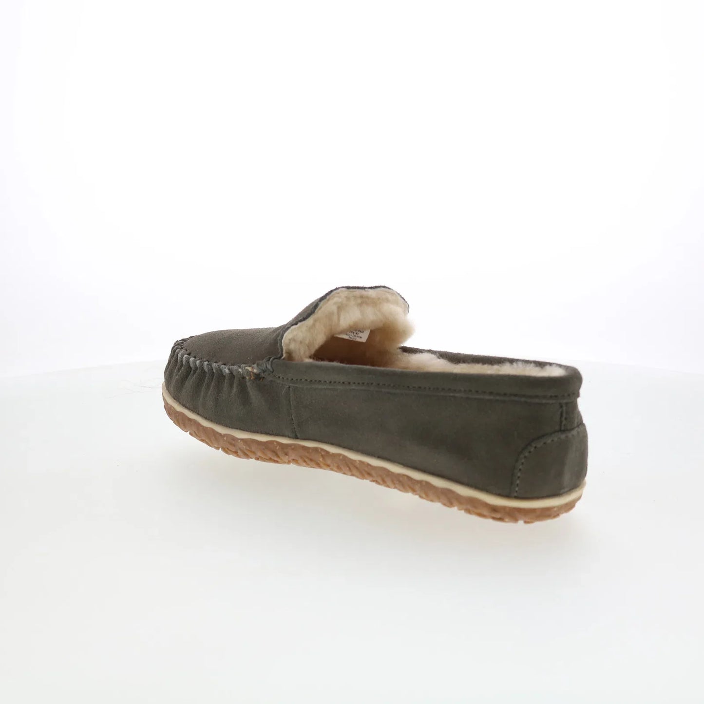 Minnetonka Terese 3307 Womens Gray Suede Slip On Loafer Flats Shoes