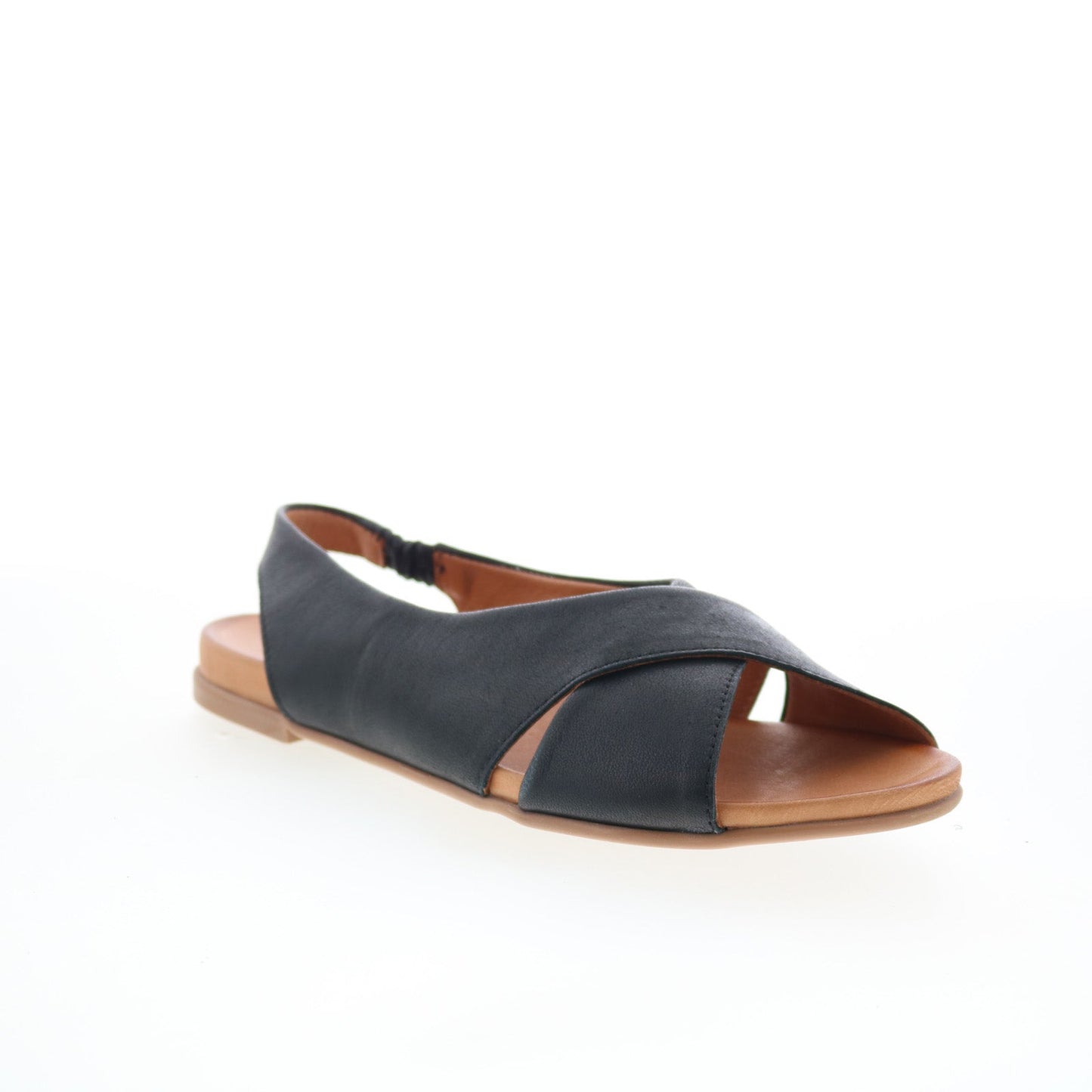 Miz Mooz Thayne Womens Black Leather Slip On Slingback Sandals Shoes