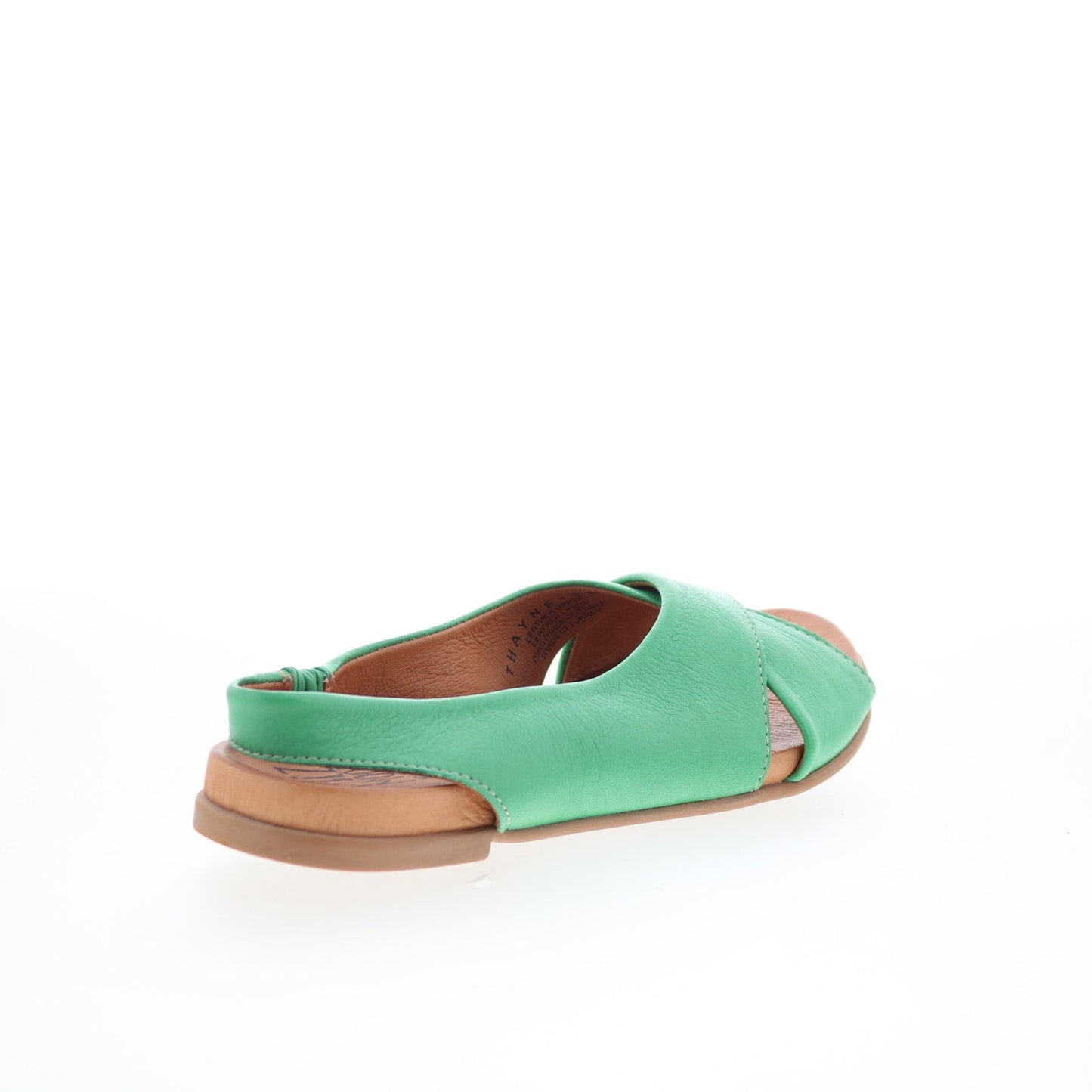 Miz Mooz Thayne Womens Green Leather Slip On Slingback Sandals Shoes
