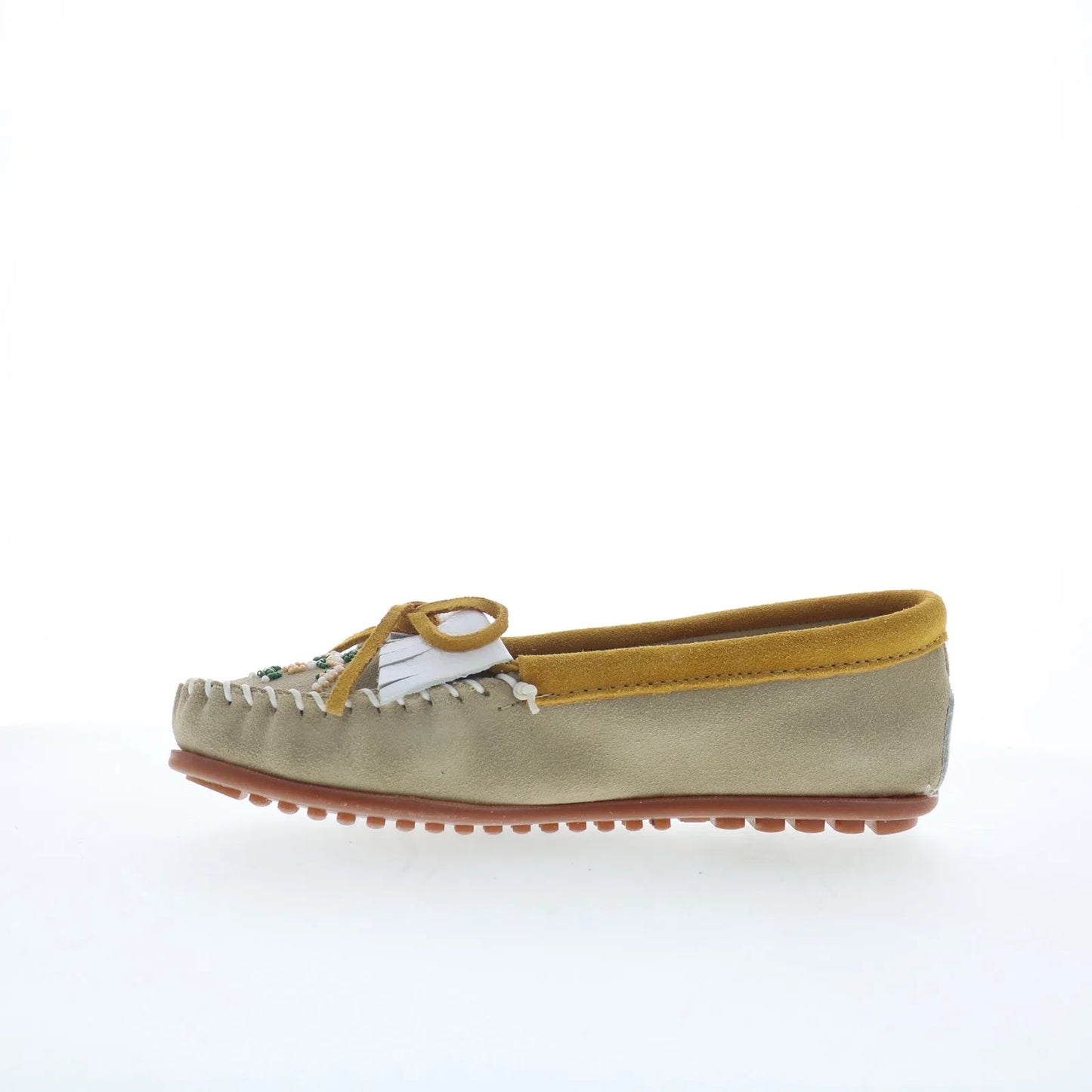 Minnetonka Thunderbird Animikii 628TB Womens Gray Suede Loafer Flats Shoes