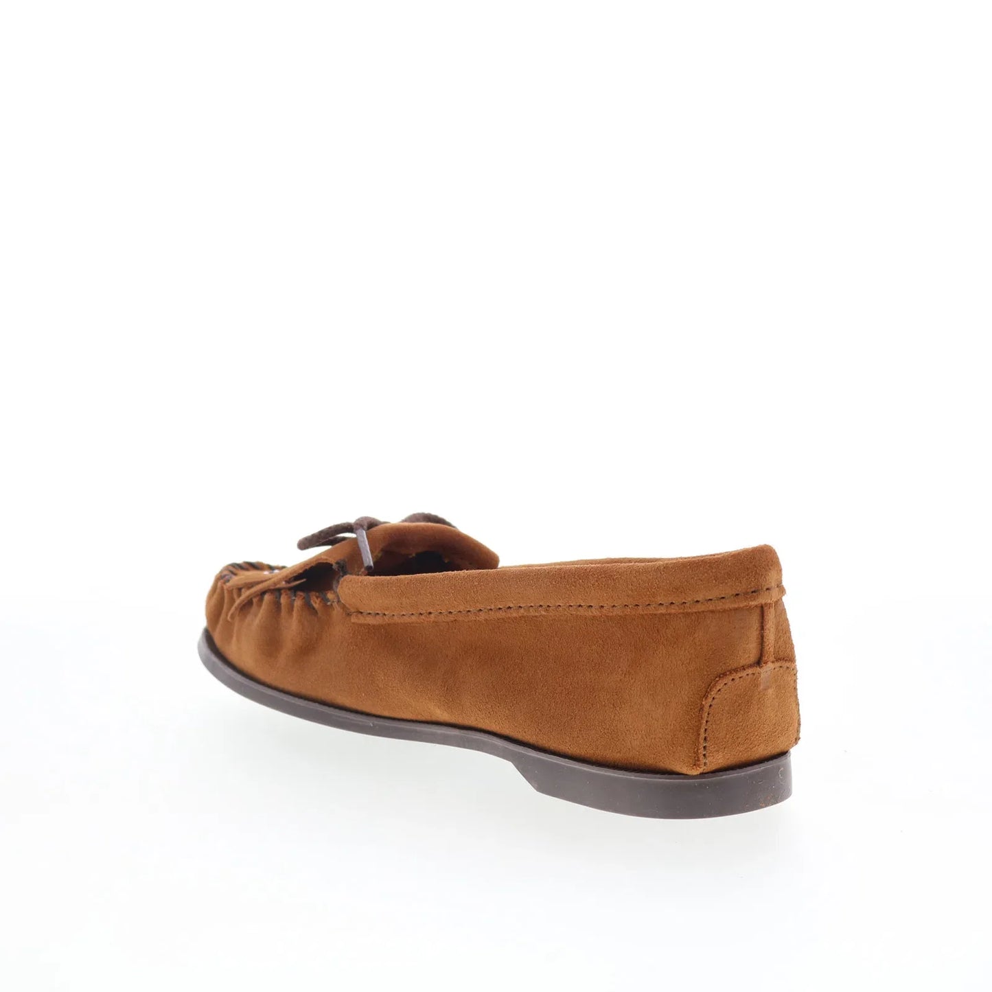 Minnetonka Thunderbird Boat Moc 173 Womens Brown Suede Loafer Flats Shoes