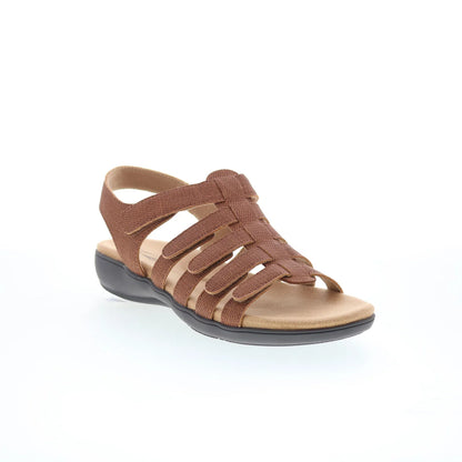 Trotters Tiki T2109-216 Womens Brown Nubuck Strap Sandals Shoes