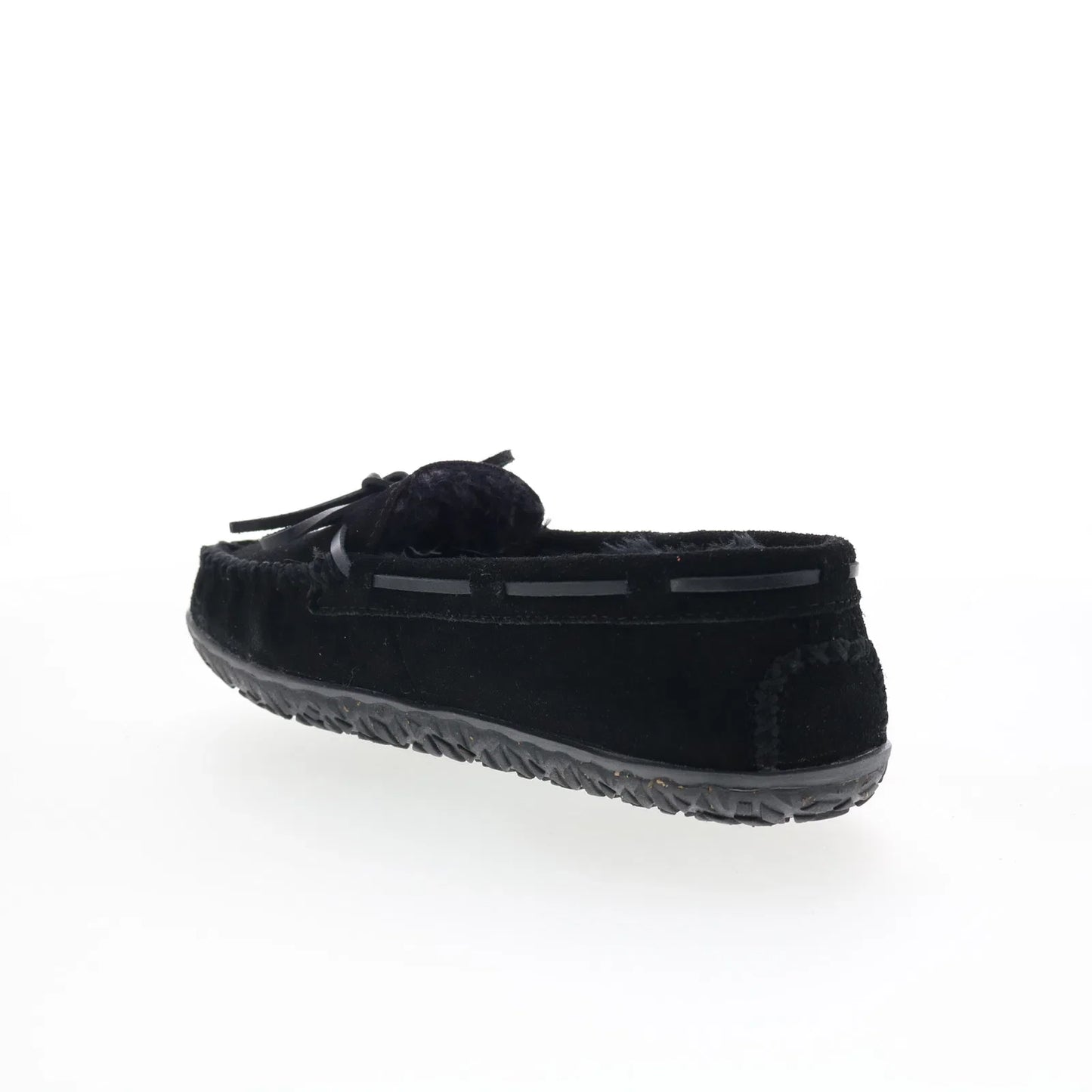 Minnetonka Tilia 40150 Womens Black Suede Slip On Moccasin Slippers Shoes