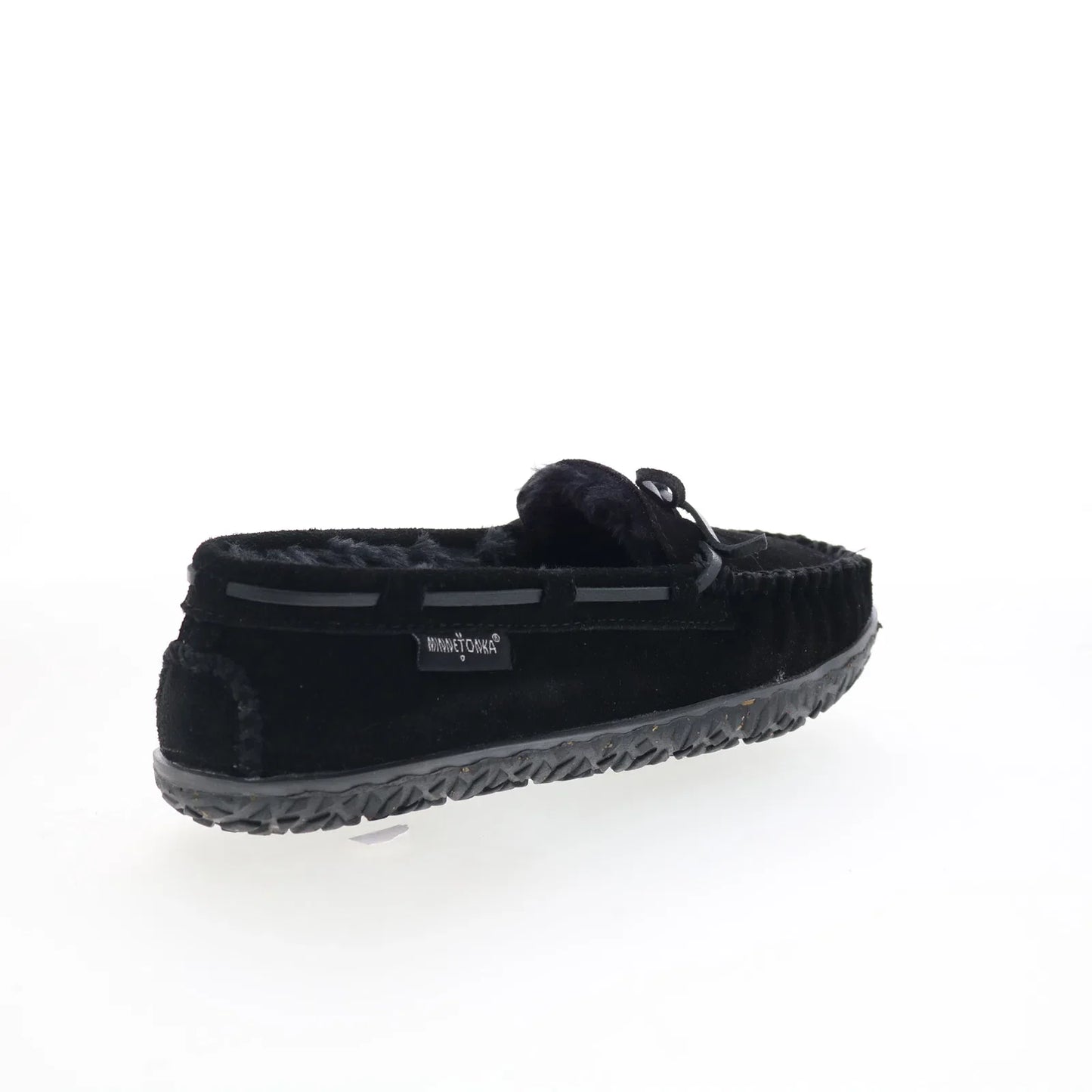 Minnetonka Tilia 40150 Womens Black Suede Slip On Moccasin Slippers Shoes