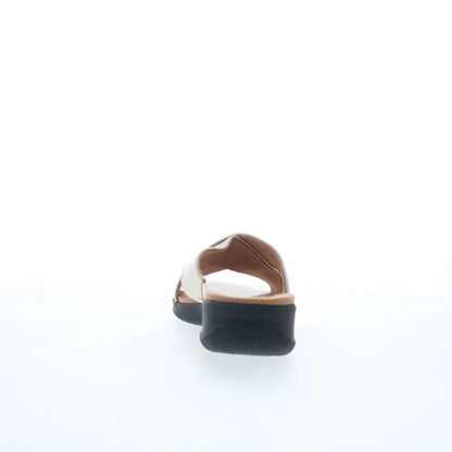 Softwalk Tillman S1502-131 Womens White Leather Slip On Slides Sandals Shoes
