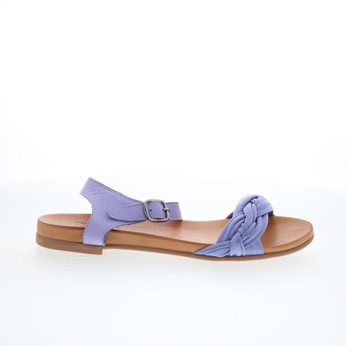 Miz Mooz Tommi Womens Purple Leather Hook & Loop Strap Flats Shoes