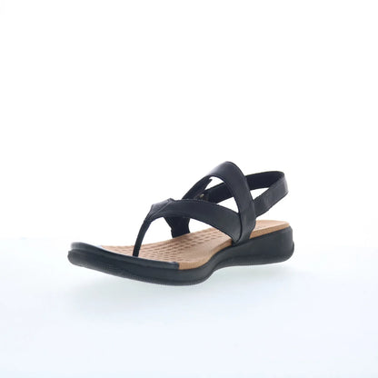 Softwalk Tracy S2517-001 Womens Black Leather Slip On Slingback Sandals Shoes