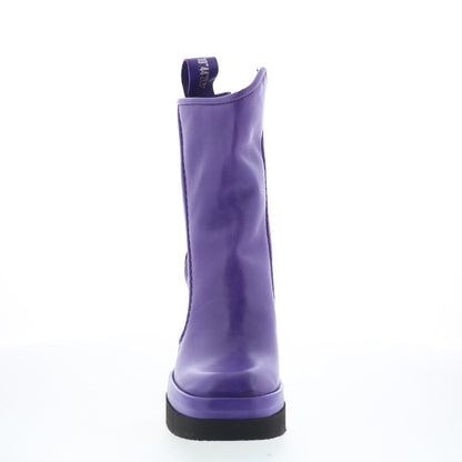 A.S. 98 Vale Womens Purple Leather Zipper Ankle & Booties Boots