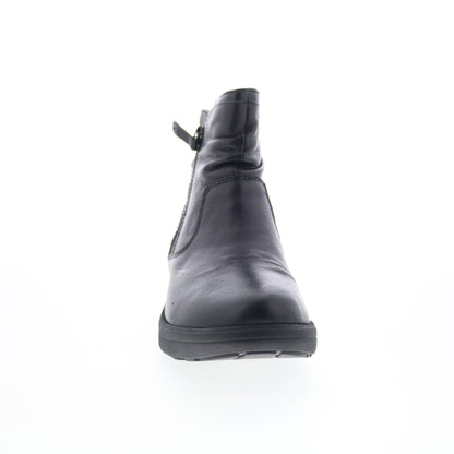 Strive Whitby WHITBY Womens Black Leather Zipper Casual Dress Boots