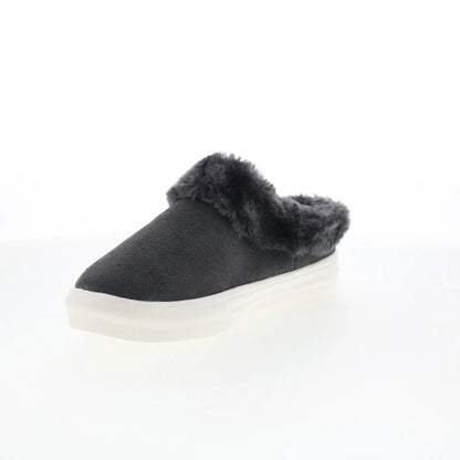 Minnetonka Windy 40465 Womens Gray Suede Slip On Clogs Slippers Shoes