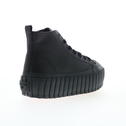 Diesel S-Hanami Mid W Womens Black Leather Lifestyle Sneakers Shoes