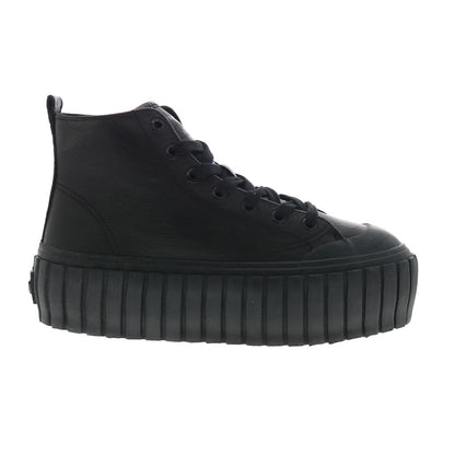 Diesel S-Hanami Mid W Womens Black Leather Lifestyle Sneakers Shoes