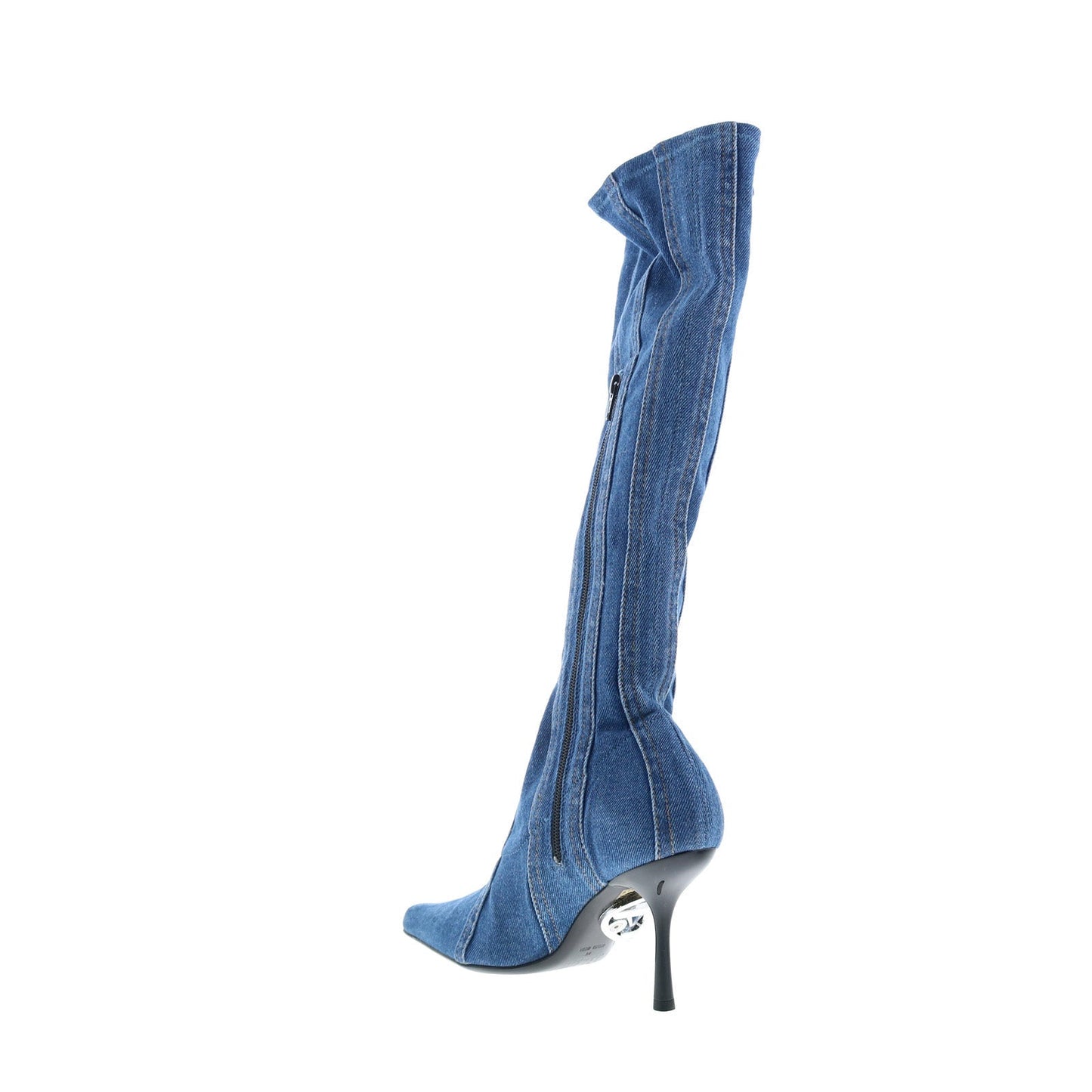 Diesel D-Eclipse KBT Y03222-P0585-H5414 Womens Blue Canvas Knee High Boots