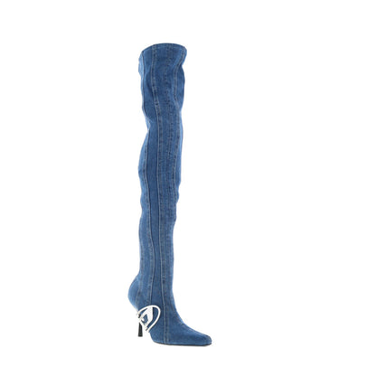 Diesel D-Eclipse TBT C Y03223-P0585-H5414 Womens Blue Over The Knee Boots