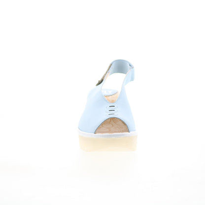 Fly London Yeay YEAY387FLY-010 Womens Blue Leather Wedges Sandals Shoes