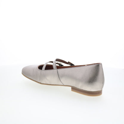 Miz Mooz Zaida Womens Gray Leather Hook & Loop Loafer Flats Shoes
