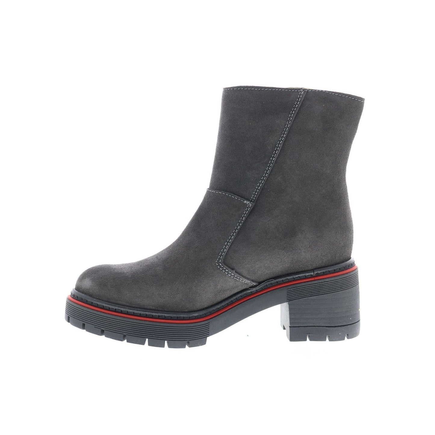 Bos. & Co. Zap Womens Gray Suede Zipper Ankle & Booties Boots