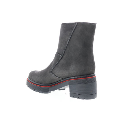 Bos. & Co. Zap Womens Gray Suede Zipper Ankle & Booties Boots