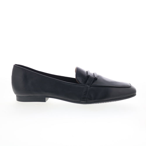 Miz Mooz Ziya Womens Black Leather Slip On Loafer Flats Shoes