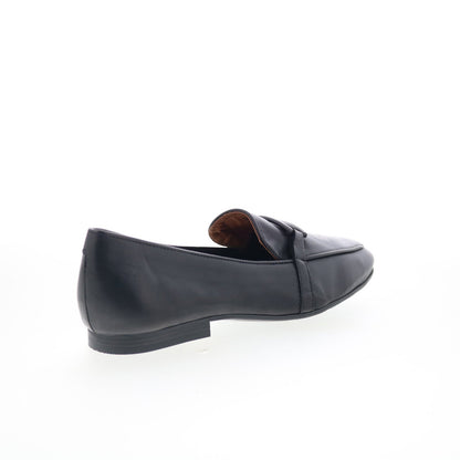 Miz Mooz Ziya Womens Black Leather Slip On Loafer Flats Shoes